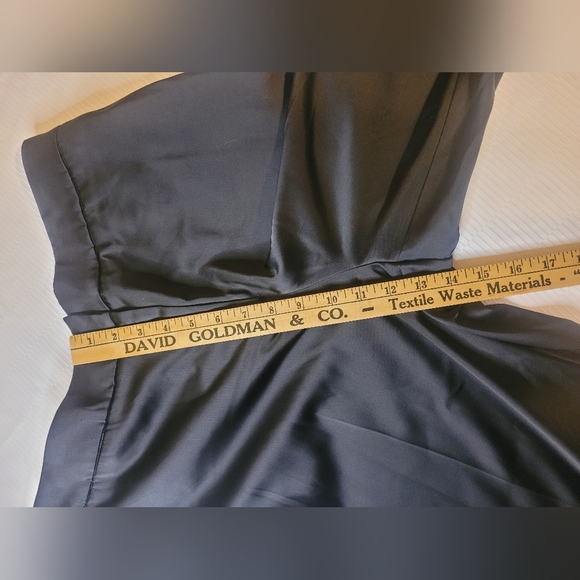 Rachel Zoe Satin Straight Leg Black Trousers Silver Trim Detailing sz 12 0799288 - Picture 10 of 12